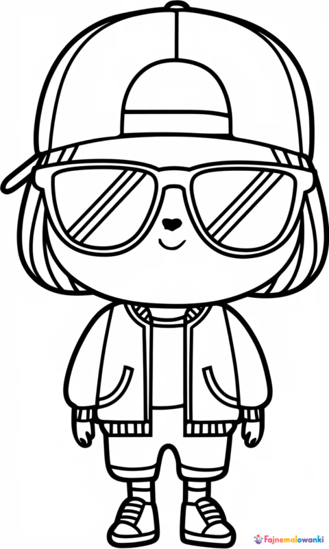 kolorowanka dla dzieci z zabawną postacią w okularach i czapce do pokolorowania - kolorowanki stumble guys