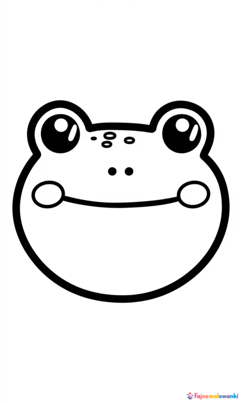 Kolorowanka dla dzieci przedstawiająca zabawną żabkę z dużymi oczami do pokolorowania - kolorowanki pou
