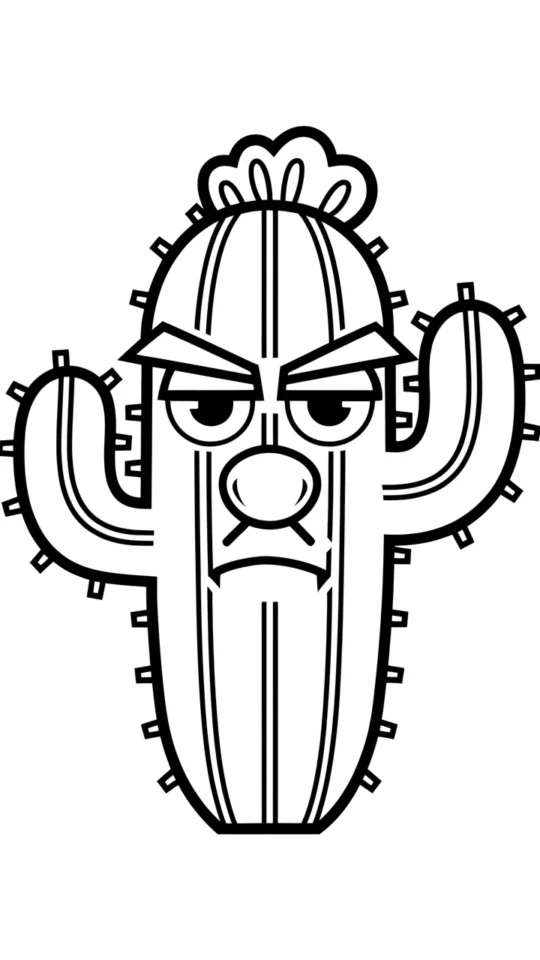Kolorowanka: Kaktus z Plants vs Zombies do Druku i Kolorowania