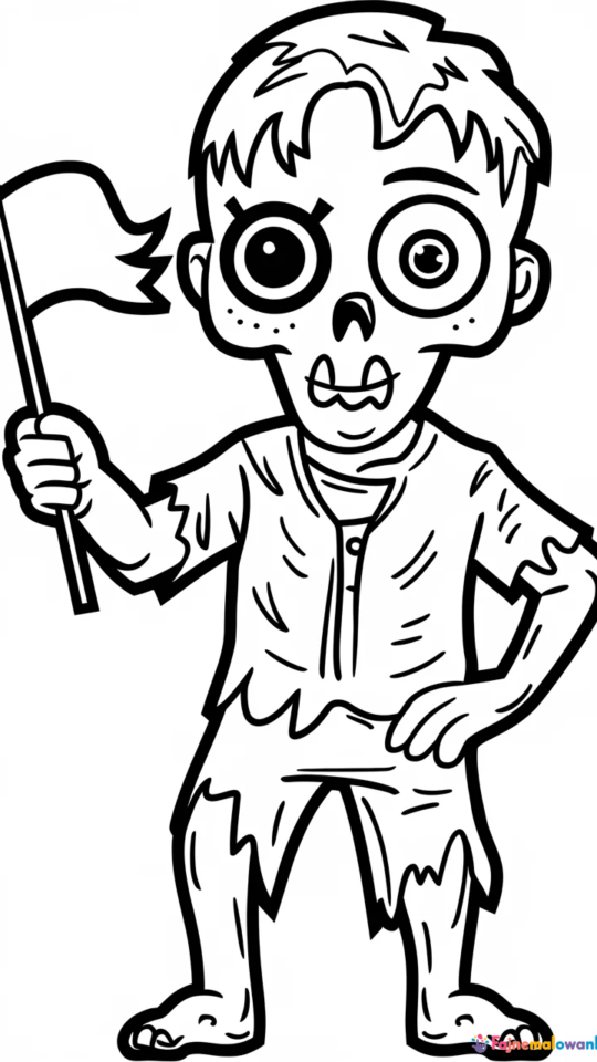 Kolorowanka: Rośliny kontra Zombie – Zombie z Białą Flagą