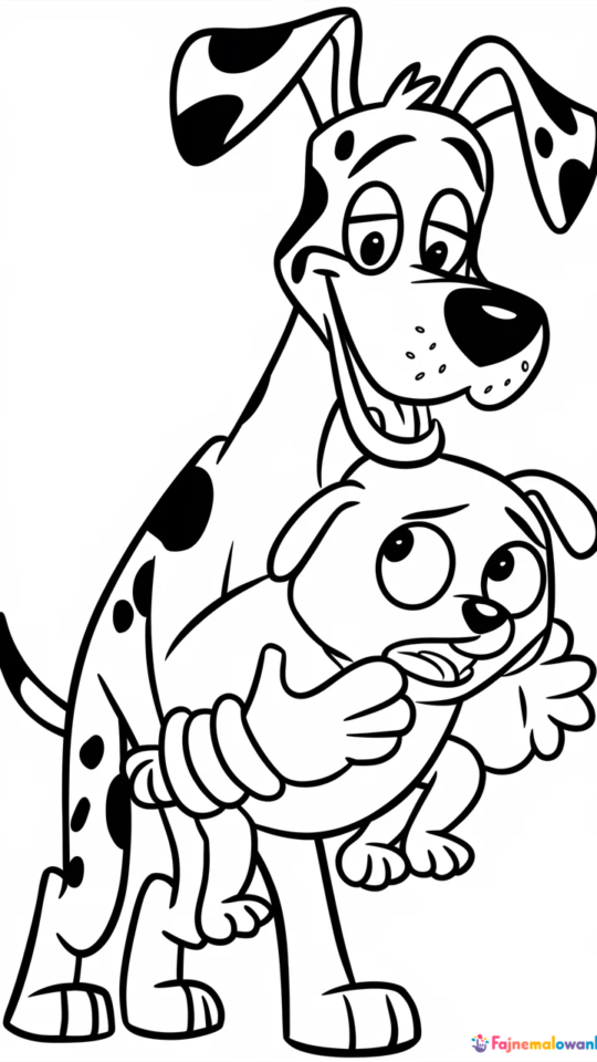 Kolorowanka z Daphne i Scooby-Doo do druku dla dzieci