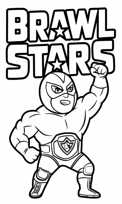 kolorowanka dla dzieci z postacią zapaśnika w masce