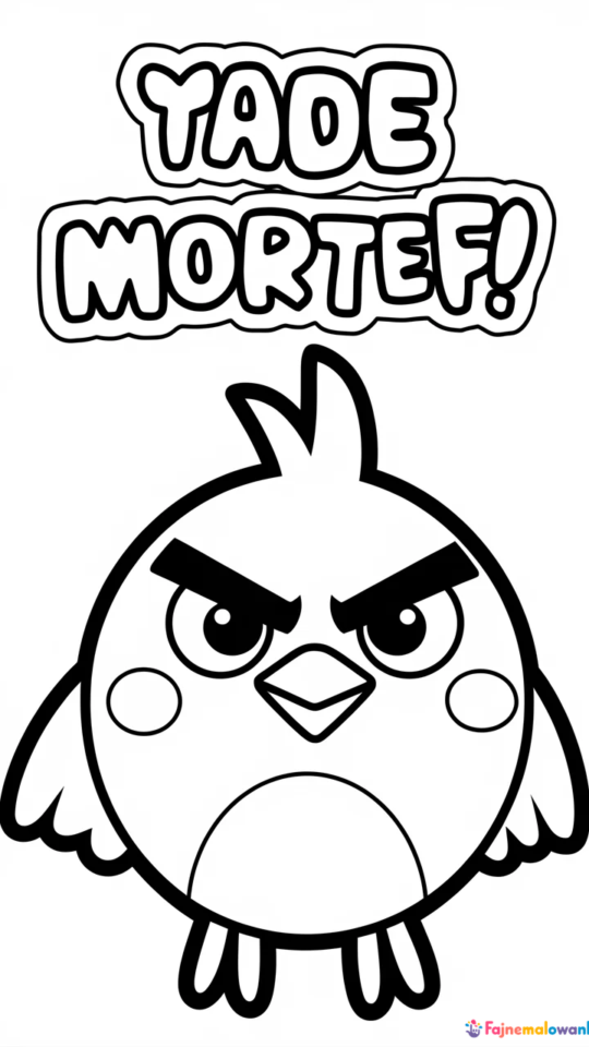 Kolorowanka Angry Birds Red – Postacie z Gry do Druku