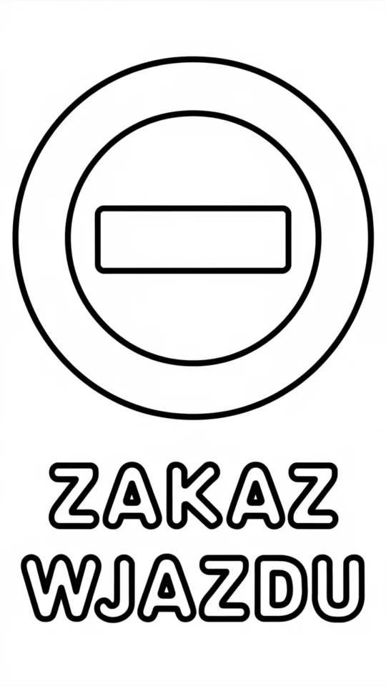 Kolorowanka znak drogowy – Zakaz wjazdu dla dzieci do druku