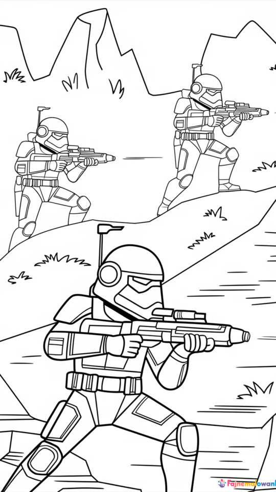 Kolorowanki Star Wars: Żołnierze do Druku dla Dzieci