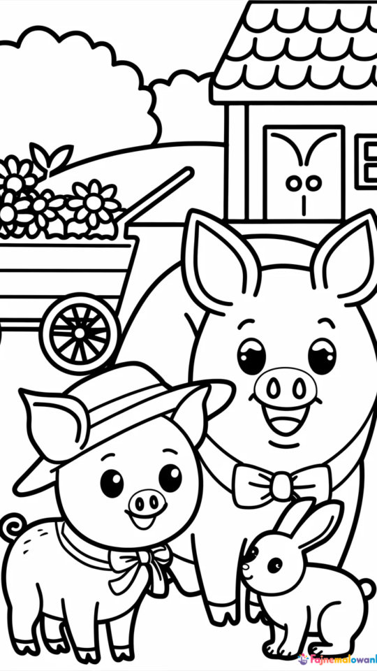 Kolorowanka Świnka Peppa i Lody – Zabawa dla Dzieci do Druku