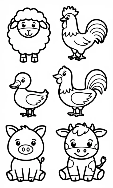 kolorowanka dla dzieci ze zwierzętami gospodarskimi - owieczka