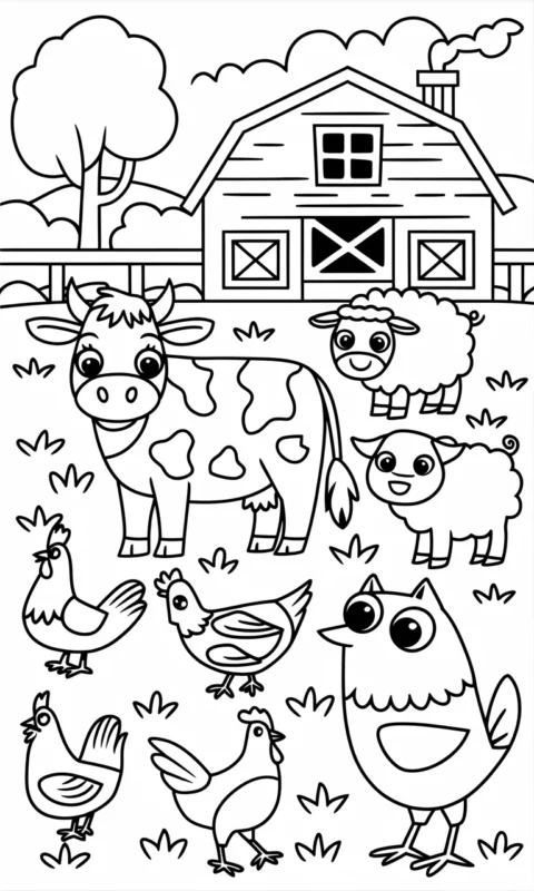 kolorowanka zwierzęta gospodarskie dla dzieci - krowa